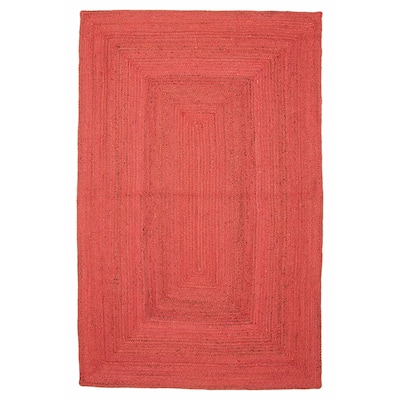 ECARPETGALLERY Braid weave Sienna Red Jute Rug - 5'1 x 7'10