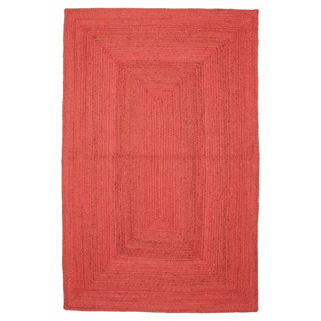 ECARPETGALLERY Braid weave Sienna Red Jute Rug - 5'1 x 7'10