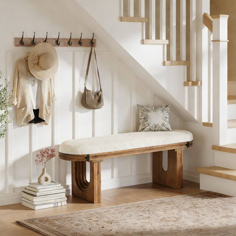 47.24" Bedroom Bench, Upholstered Bench for Bedroom End of Bed