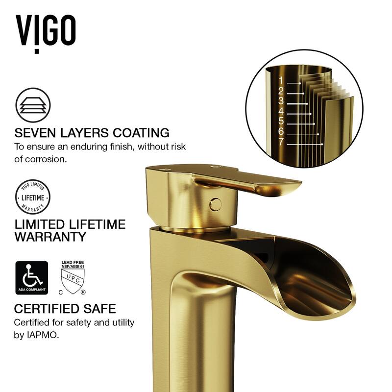 VIGO Palermo 15"L x 15"W Concrete Vessel Sink and Niko 11"H Faucet Set