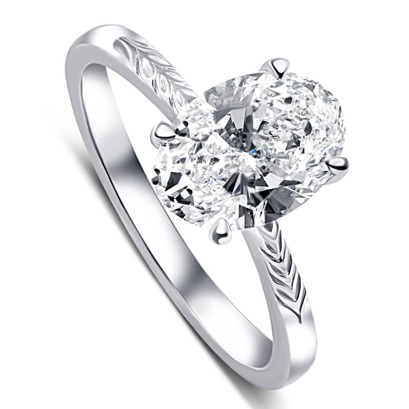 Certified 3Ct Oval Diamond Solitaire Engagement Ring Gold Lab Grown