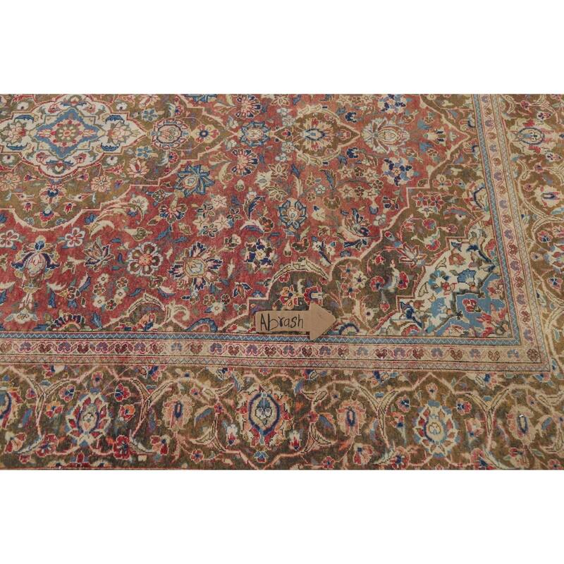 Hand Knotted Oriental 100% Wool Carpet Traditional Floral Red Kashan Area Rug - 10' 2'' X 6' 6''