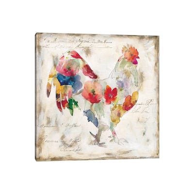 iCanvas "Flowered Rooster" by Carol Robinson Canvas Print