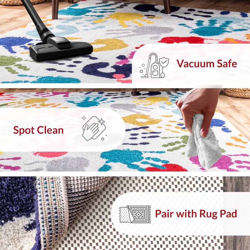 Nuloom Pinkie Handprint Kids Area Rug