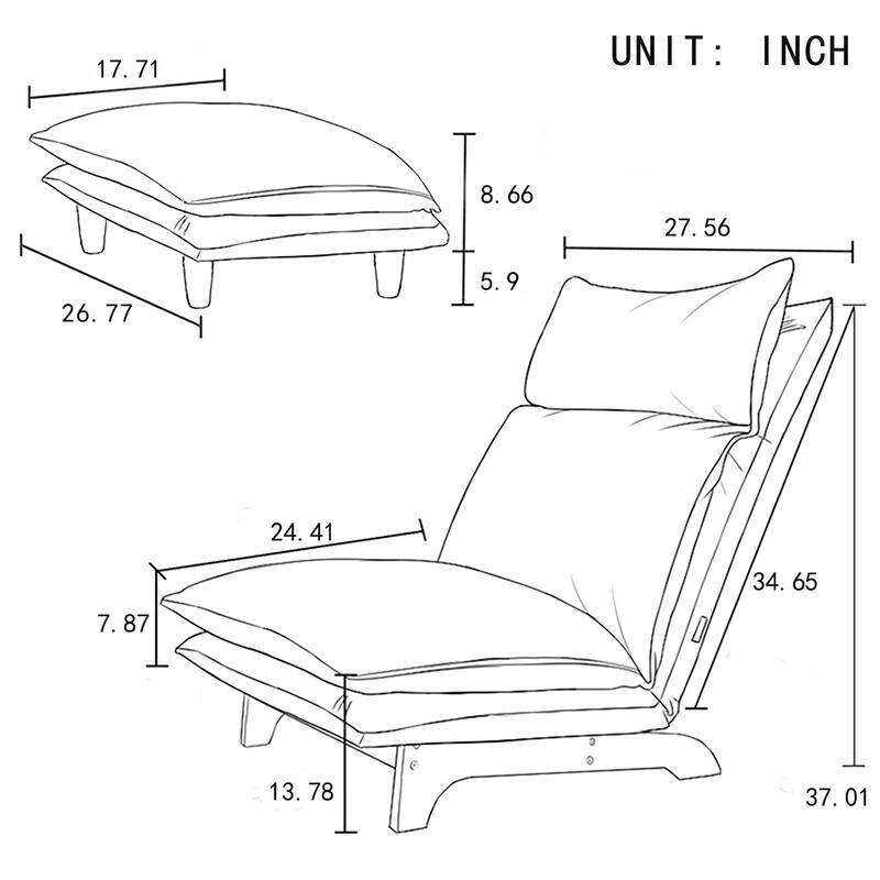 Multifunctional Floor Game Chair Chair Foldable Reclining Chair