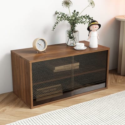 Stack Design Stackable Mounted Storage Cabinet with 2 Glass Sliding Doors