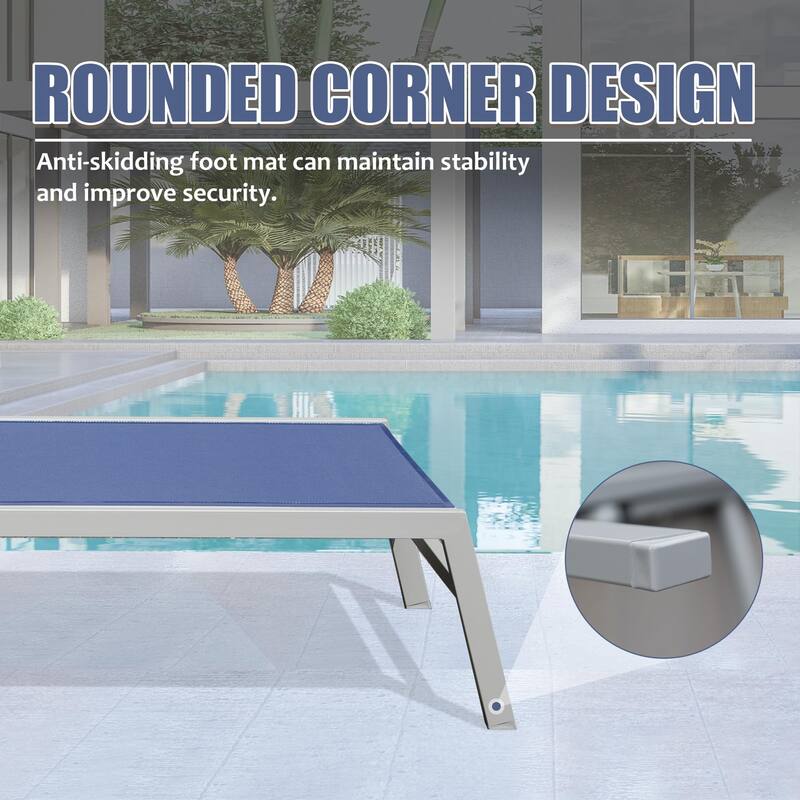 GDFStudio - Tatum 3-Piece Outdoor Adjustable Chaise Lounge Set with Side Table and Wheels