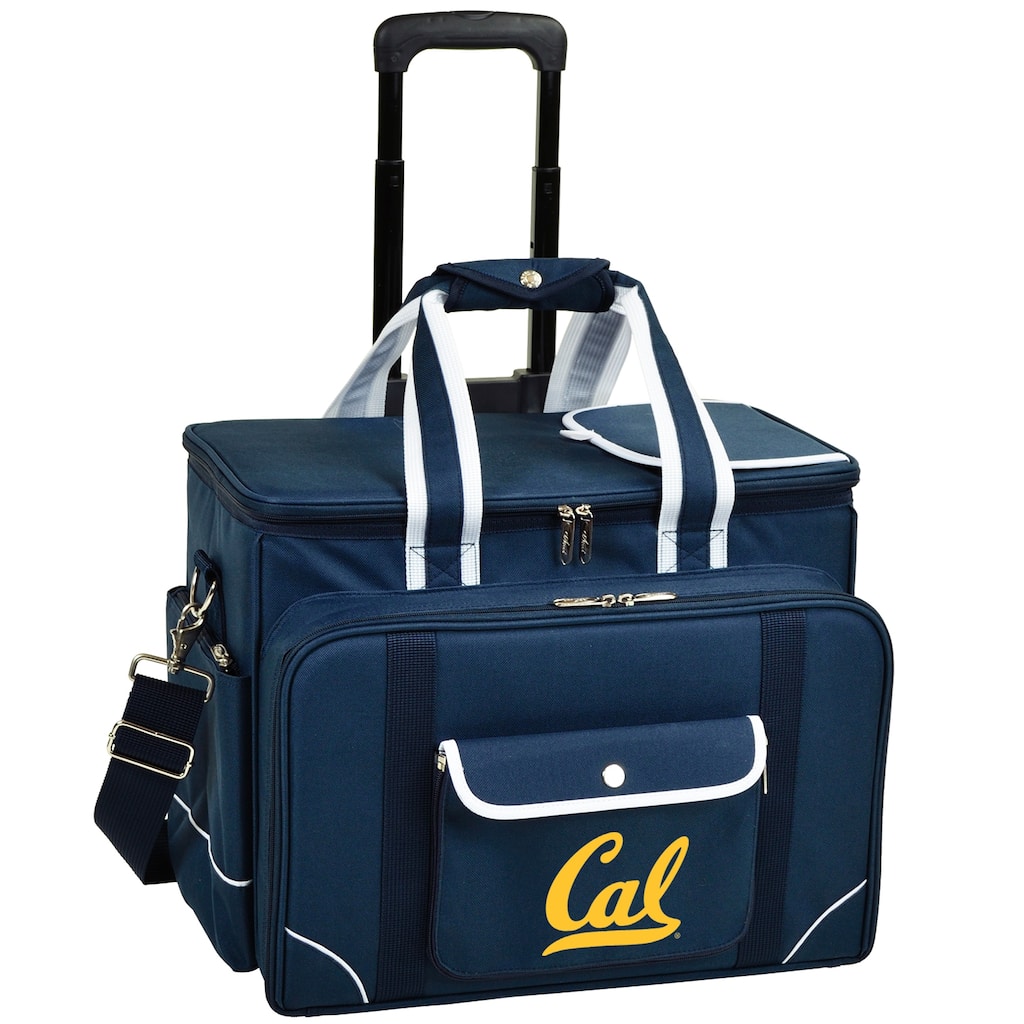 NCAA California Golden Bears Insulated Picnic Cooler with Service for Four on Wheels