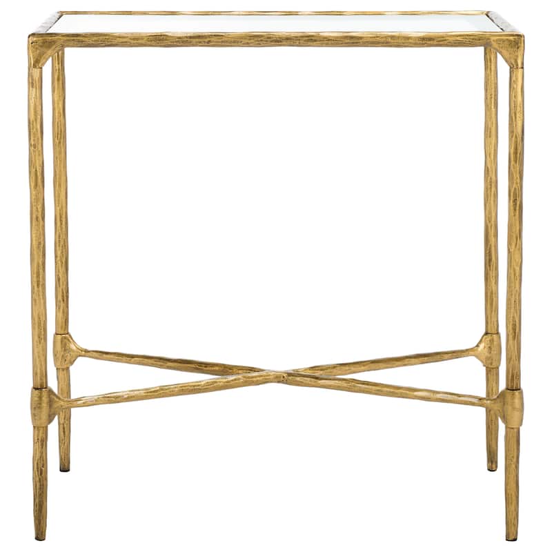 SAFAVIEH Couture Isabellina Metal And Glass Accent Table - 22"W x 12"D x 23"H