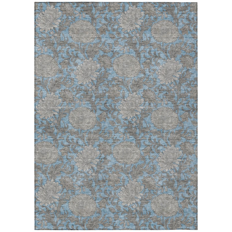 HomeRoots Floral Transitional Rectangle Outdoor Rug
