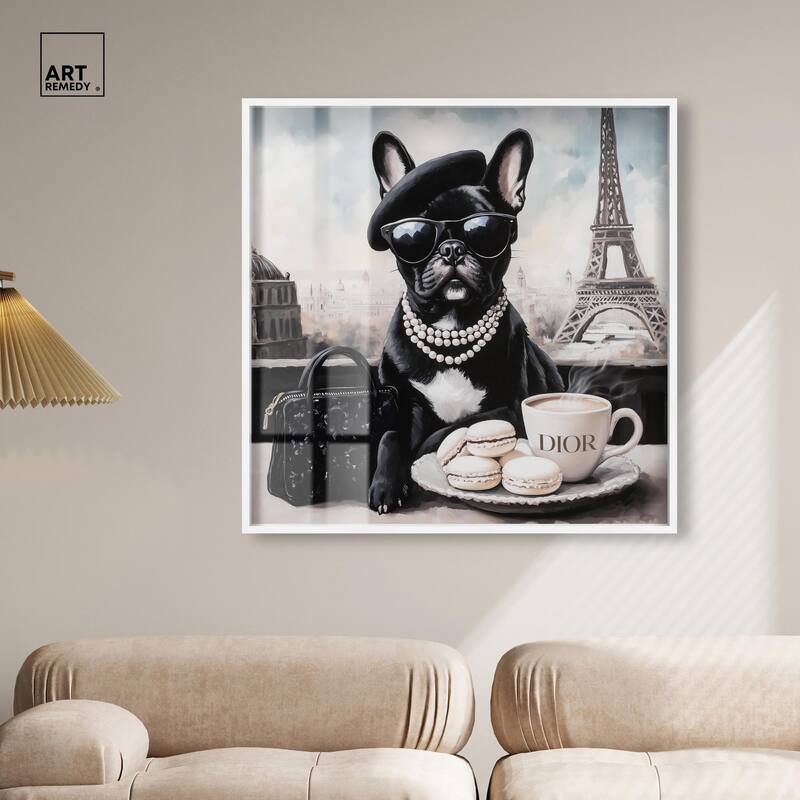 Frenchie in Paris Treats Shadowbox by Art Remedy