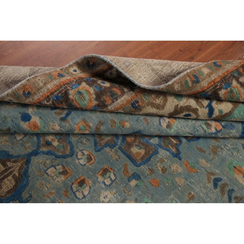 Blue Medallion Tabriz Persian Area Rug Handmade Oriental Wool Carpet - 6'5"x 9'5"