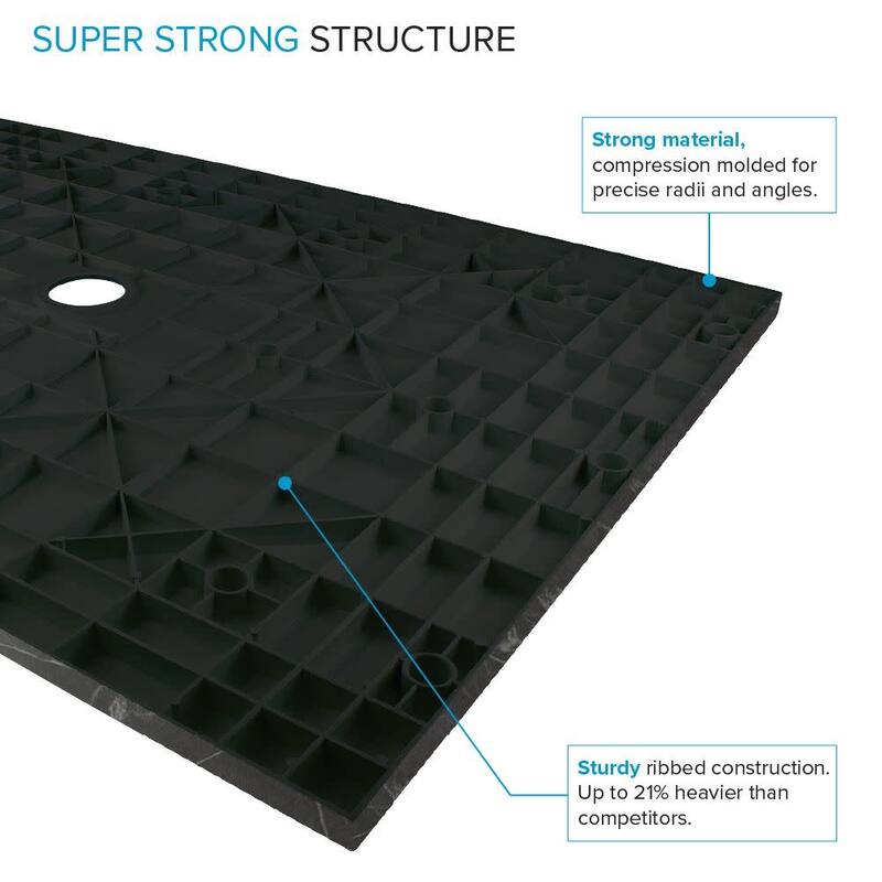 Transolid FZSP6036C 59-1/8" x 35-1/2" Rectangular Shower Base with