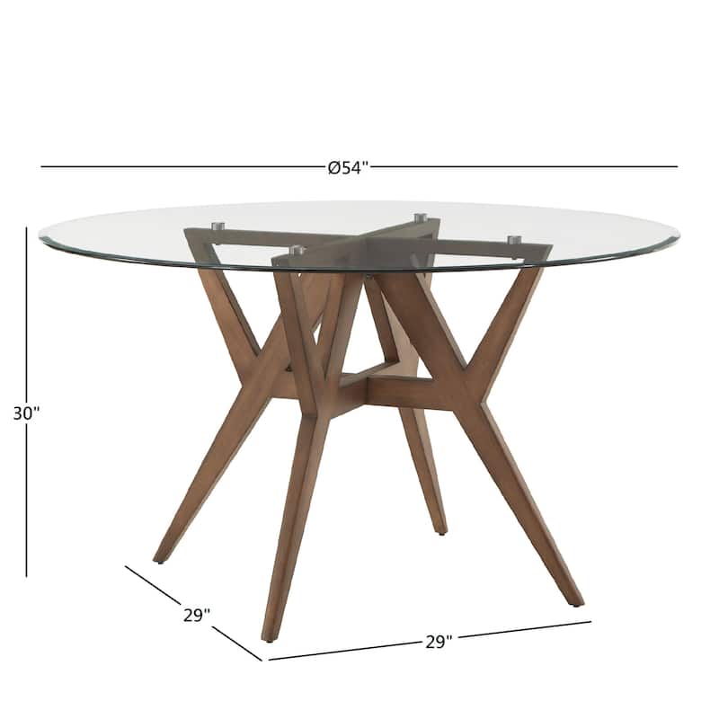 Sheeba Round Mid-Century Modern Walnut 5-piece Dining Set by iNSPIRE Q Modern