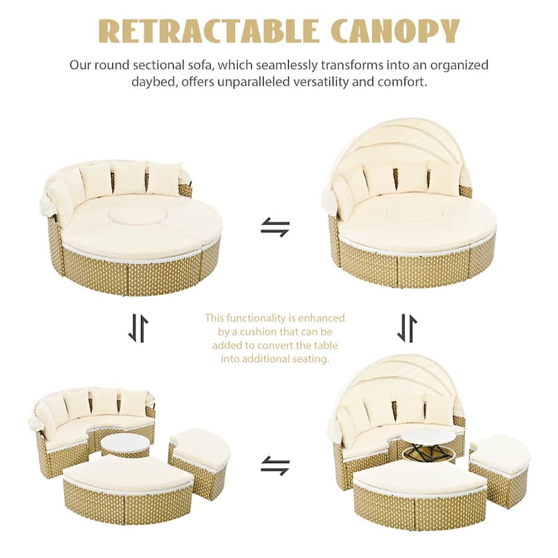 Patio Furniture Round Outdoor Sectional Sofa Set