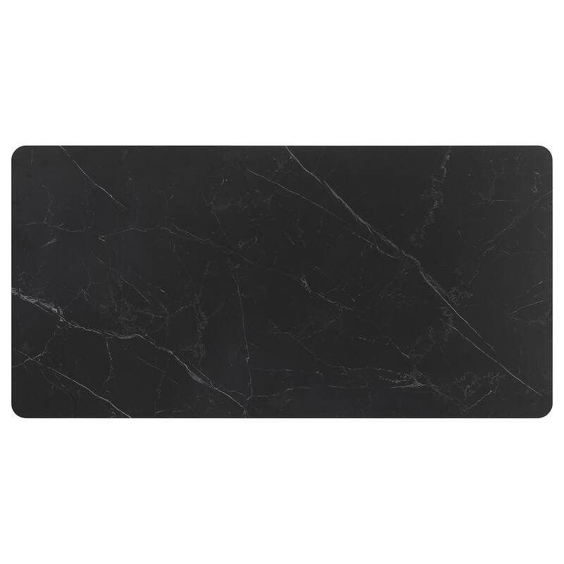 Smith Rectangular Ceramic Top Dining Table Set Black