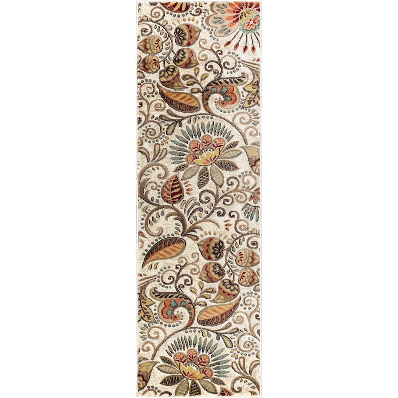 Caprice Mid-Century Modern Floral Indoor Area Rug