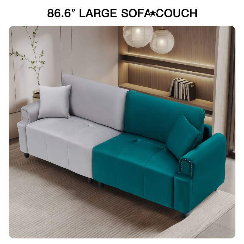Pocassy 87" Sectional Sofa Modular Deep Seat Sofa Couch