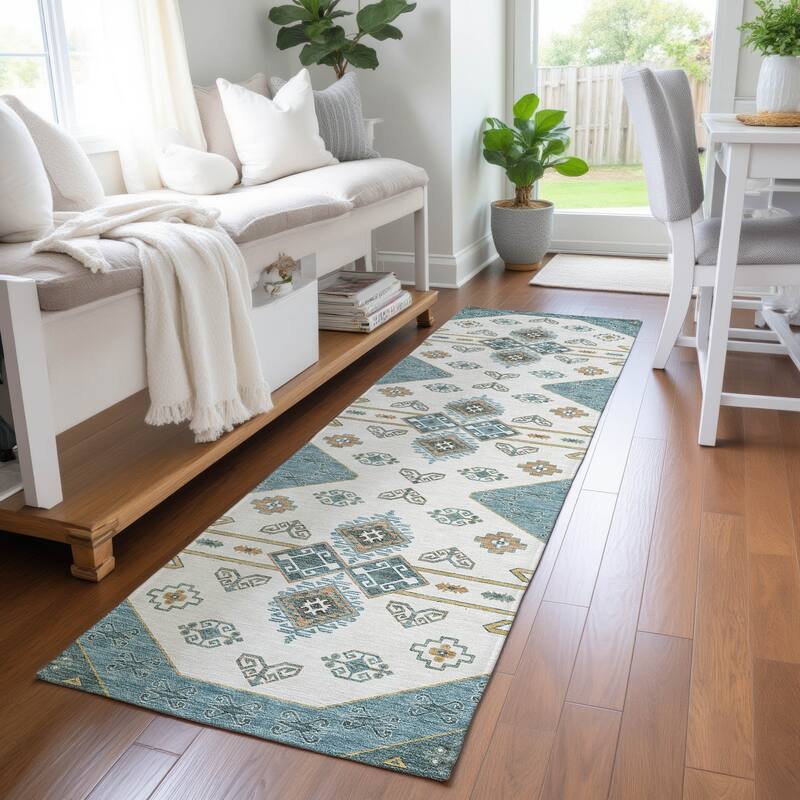 Machine Washable Indoor/ Outdoor Global Hiawatha Chantille Rug