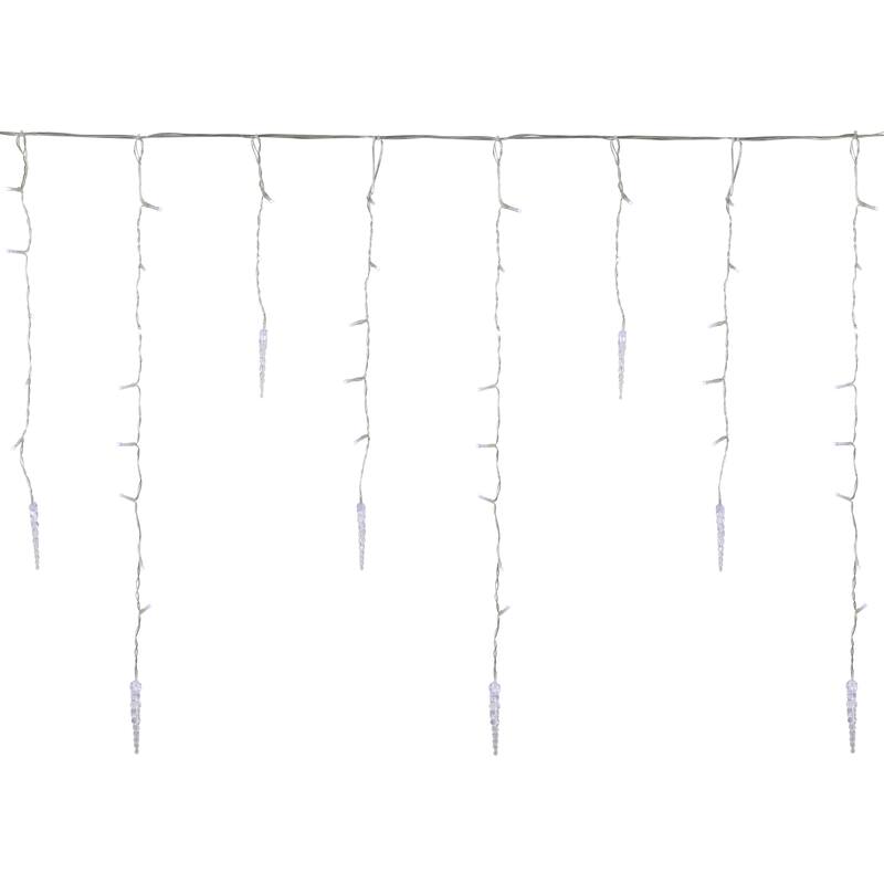 LED Ice Pillars Christmas Icicle Light Set - Pure White - 29' Clear Wire - 360ct