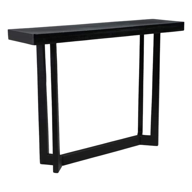 Mango Wood Stone Console Table Sleek Modern Design - 31" Black - 42" x 12" x 31"