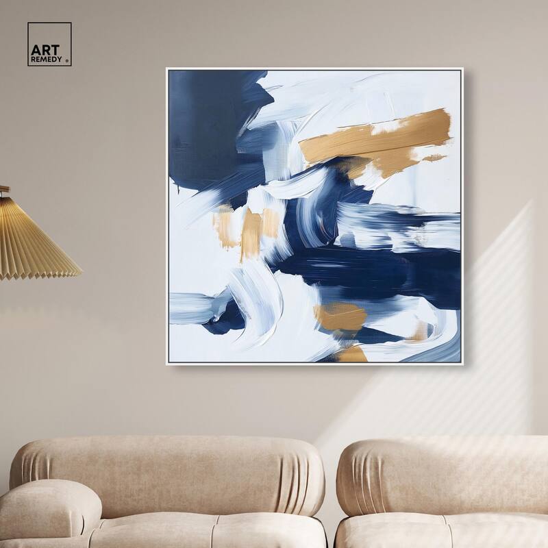 Azure and Gold Canvas by Art Remedy