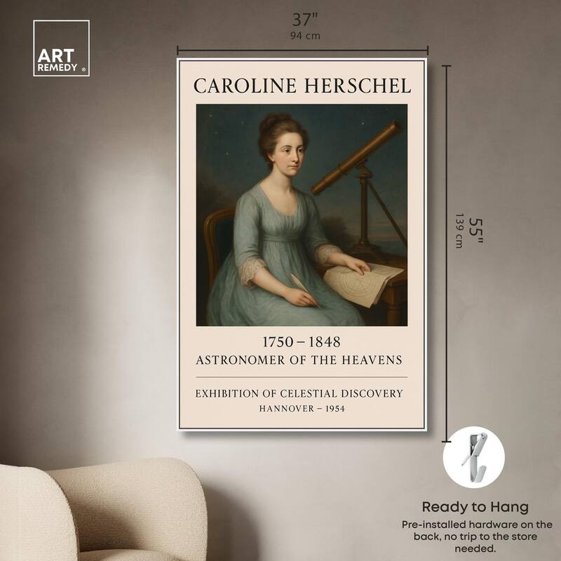 Early Female Astronomer Canvas by Art Remedy