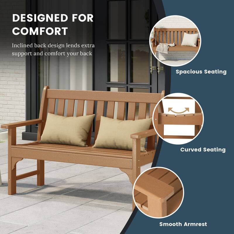 Laguna Poly 3-Piece Bench With Coffee Table