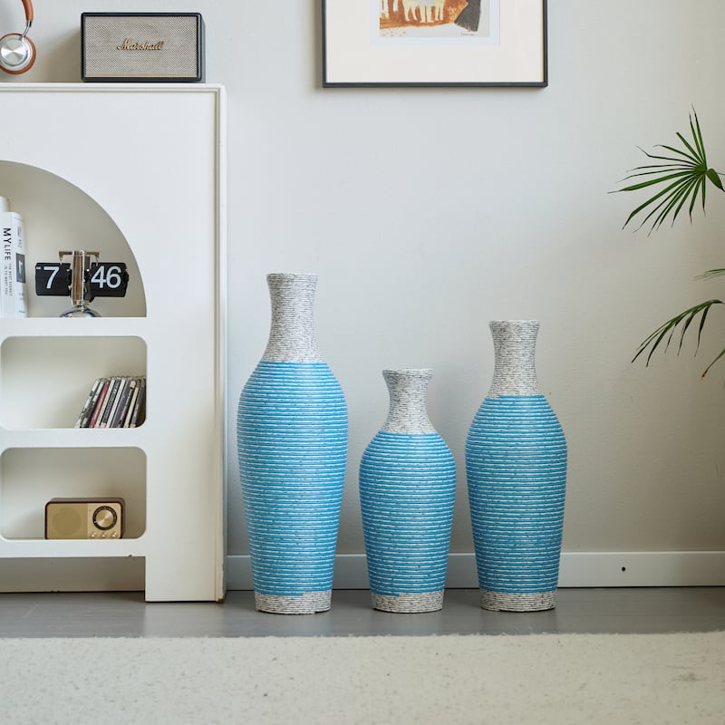 Set of 3 Classic Artificial Decorative Desktop Floor Vases