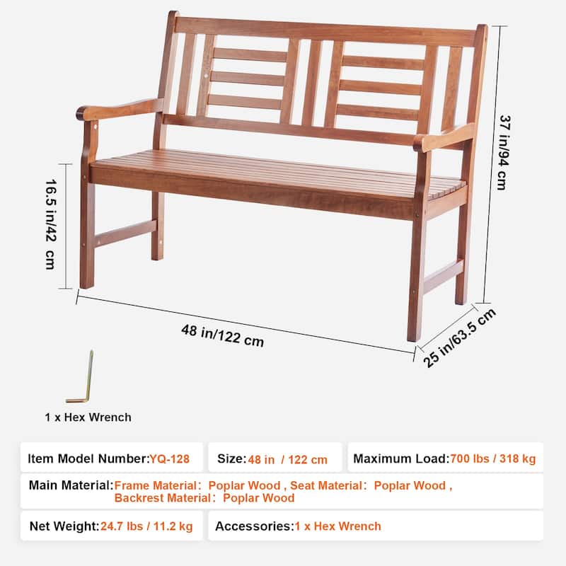 Outdoor Bench Dining Bench Patio Bench for Garden, Park, Yard, Front Porch