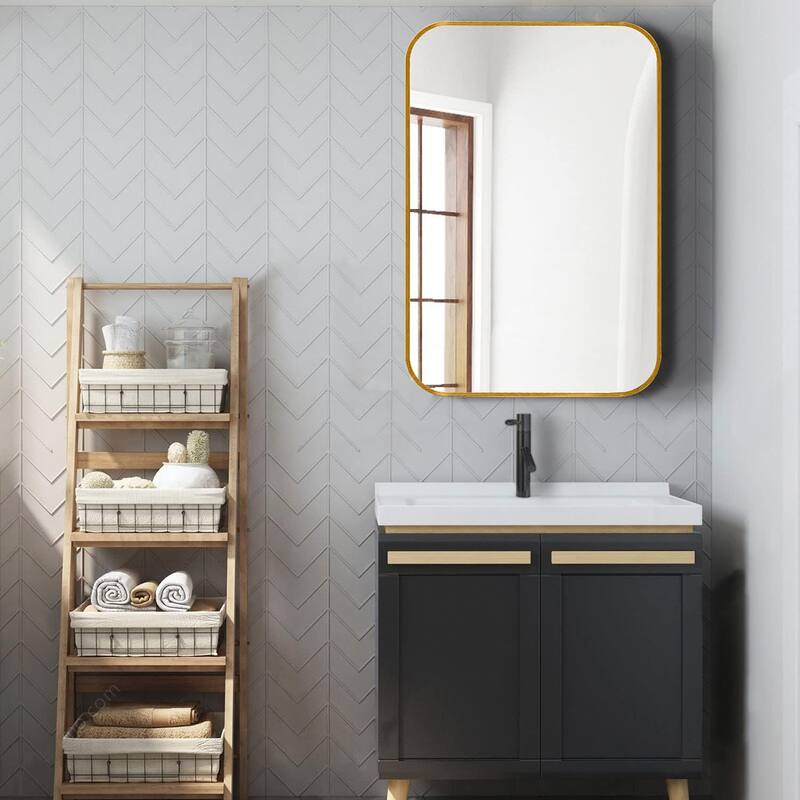 24x36 Inch Metal Framed Rectangular Bathrrom Mirror