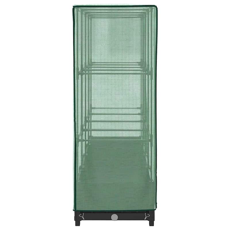 vidaXL Raised Bed Black, Green Polypropylene, Polyethylene, Iron Large - 15.7 x 63.0 x 48.4