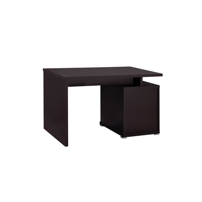 Wooden Contemporary Desk with Cabinet, Brown