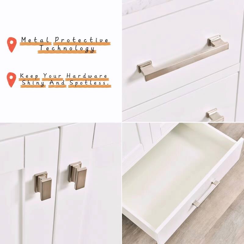 Prismatica 48 inch White Bathroom Vanity Set with Marble Top