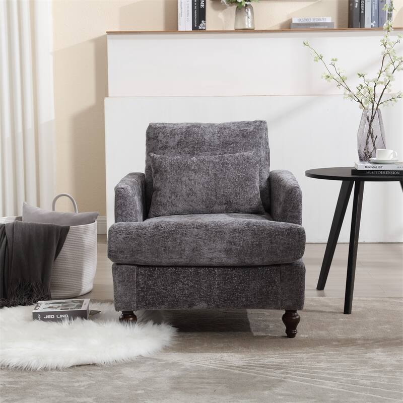 Modern Wood Frame Lounge Chair for Living Room