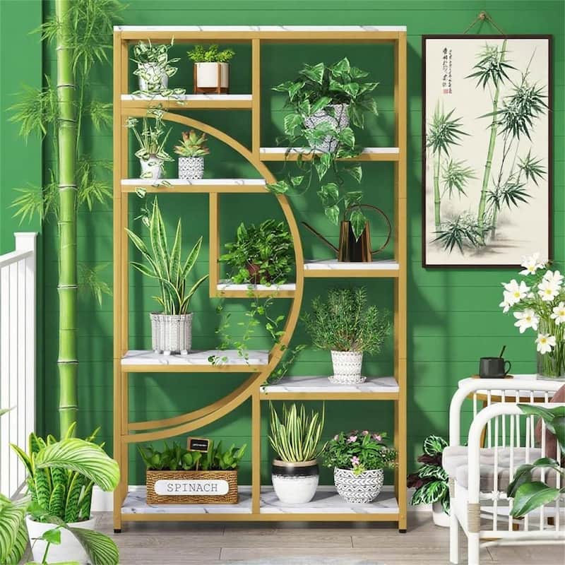 Geometric Half-Moon Bookcase