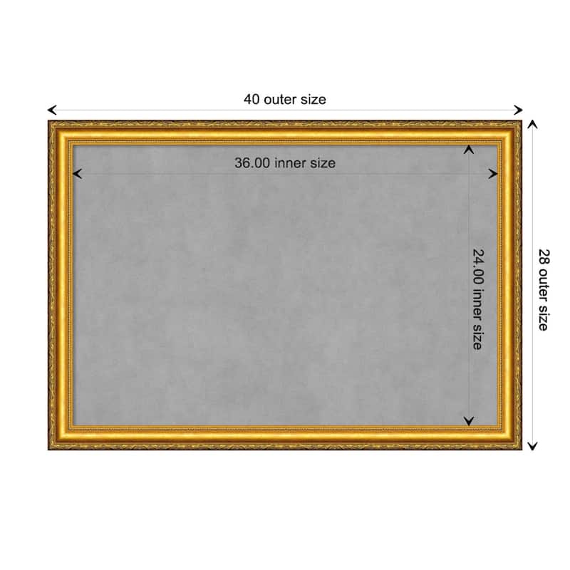 Amanti Art Colonial Embossed Gold Framed Magnetic Board - Board Size 36x24