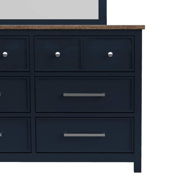 Furniture of America Althea Modern Farmhouse 2-piece Solid Wood 6-Drawer Dresser and Mirror Set