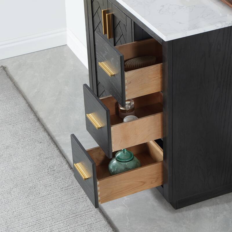 Altair Gazsi Bathroom Vanity with Composite Stone Countertop without Mirror