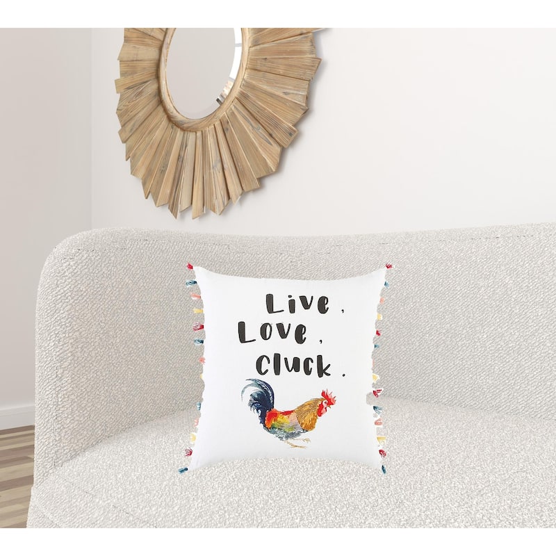 White Chicken Love Modern Throw Pillow