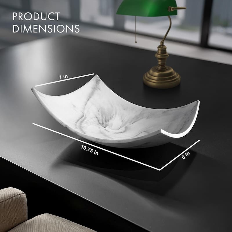 Creative Scents Black Marble Look Fruit Bowl for Kitchen Counter