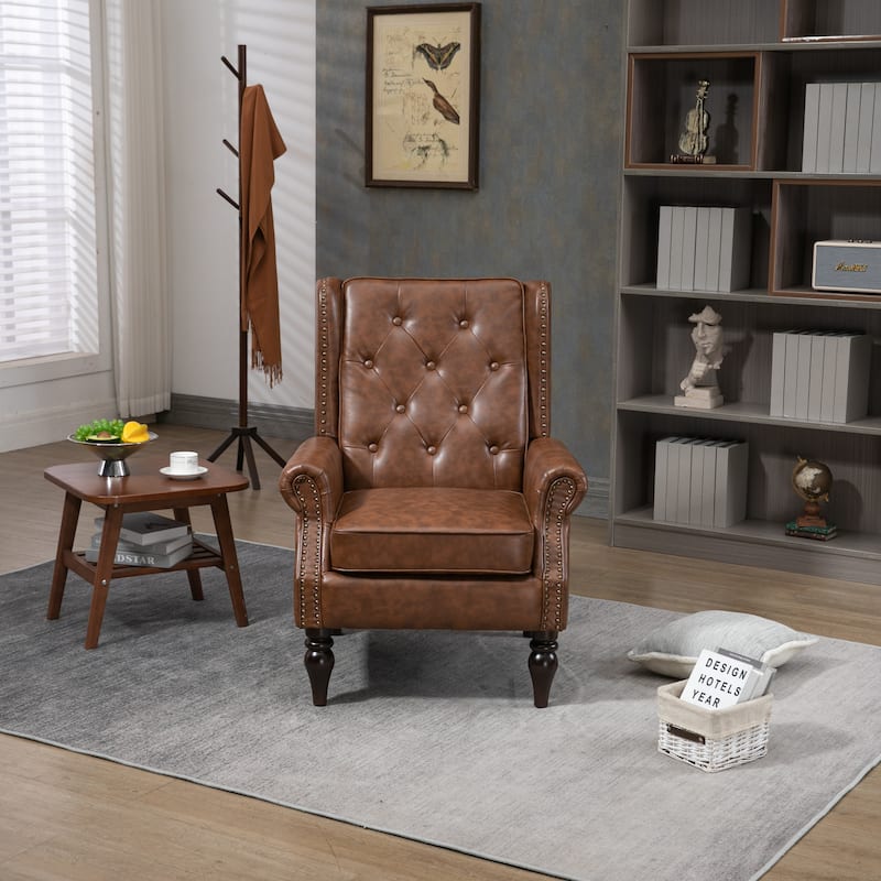 Modern Wooden Frame Accent Lounge Arm Chair