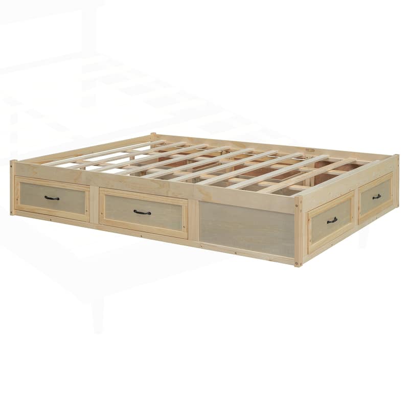 Sophisticated Platform Bed with Abundant Storage and Stylish Design