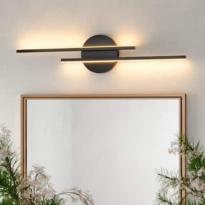Modern 2-Light Dimmable Bathroom LED Vanity Light