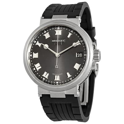 Breguet Marine Automatic Titanium Men's Watch - BLACK RUBBER, GREY Dial