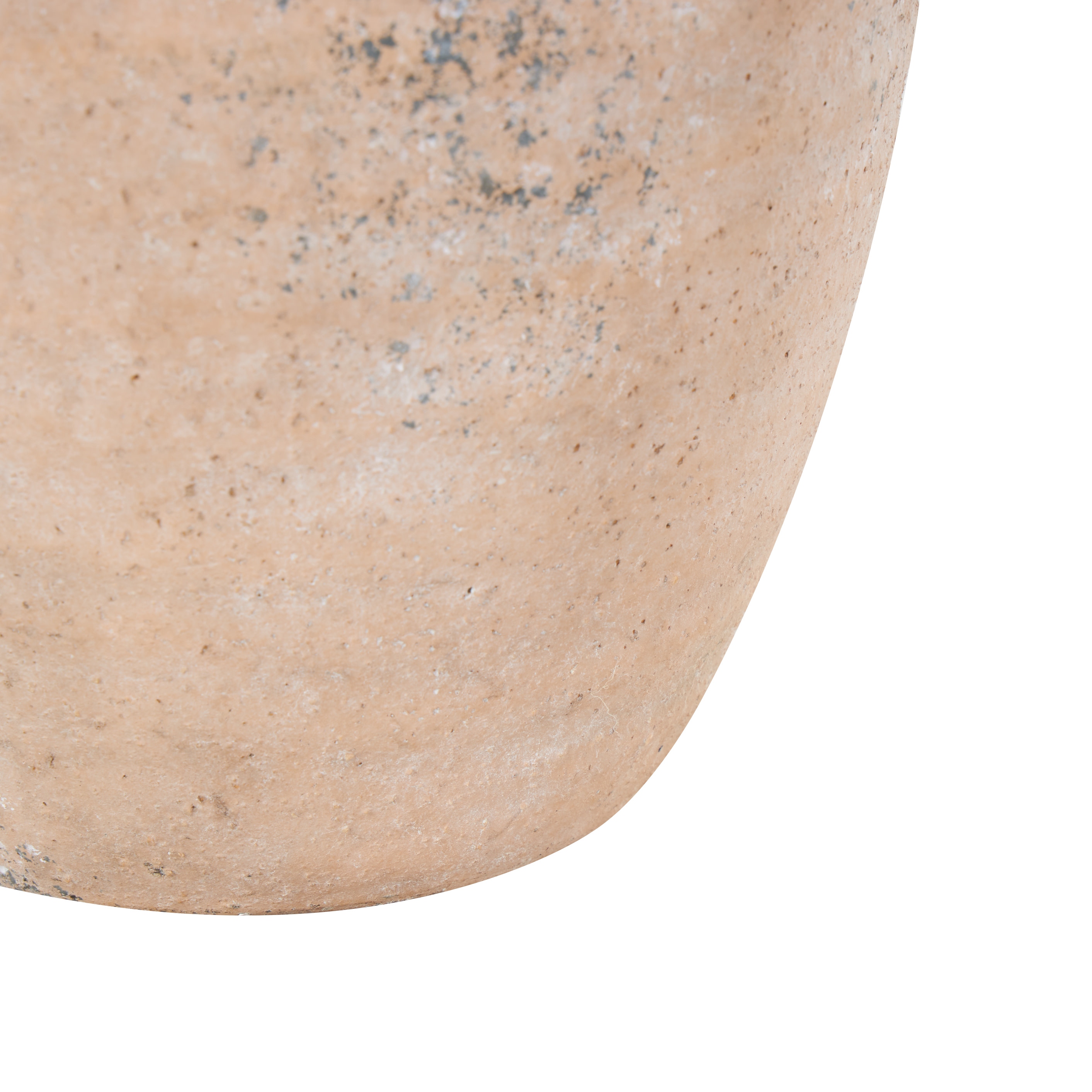 Beige Ceramic Antique Style Distressed Decorative Vase with Handle