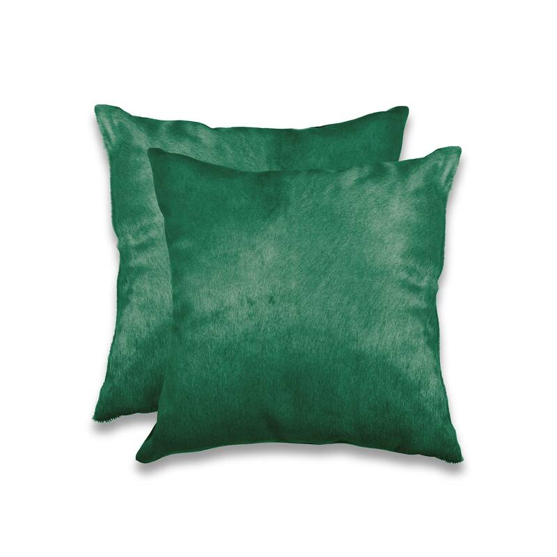 18" x 18" x 5" Verde Cowhide Pillow 2 Pack