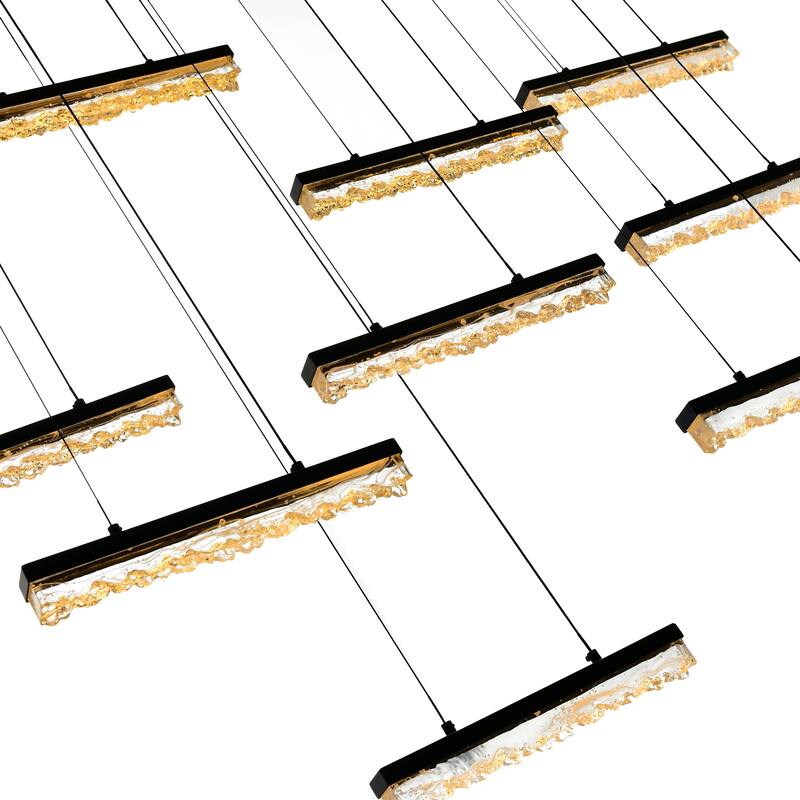 Stagger Integrated LED Black Chandelier