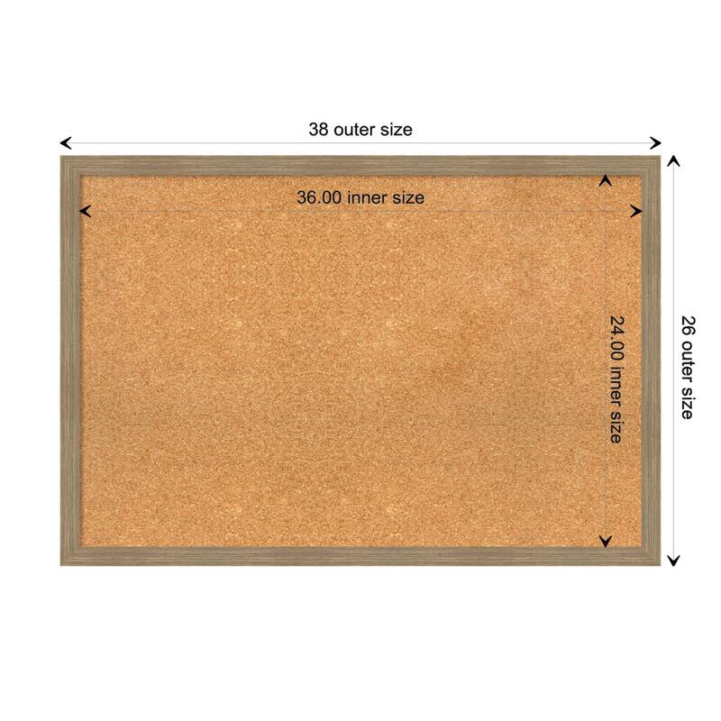 Woodgrain Stripe Wood Framed Natural Corkboard Bulletin Board - Woodgrain Stripe Mocha - Board Size 36x24
