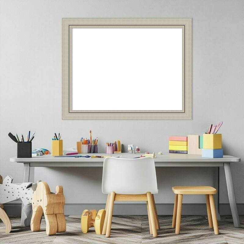 Amanti Art Romano Silver Narrow Framed Dry Erase Magnetic Board